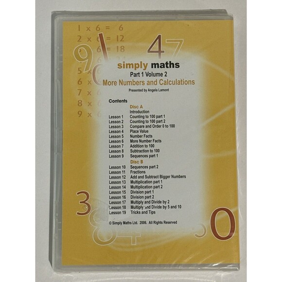 Simply Maths Part 1 Vol 2 DVD Simply Maths Study Program Brand New/Sealed 2007 - Picture 2 of 4